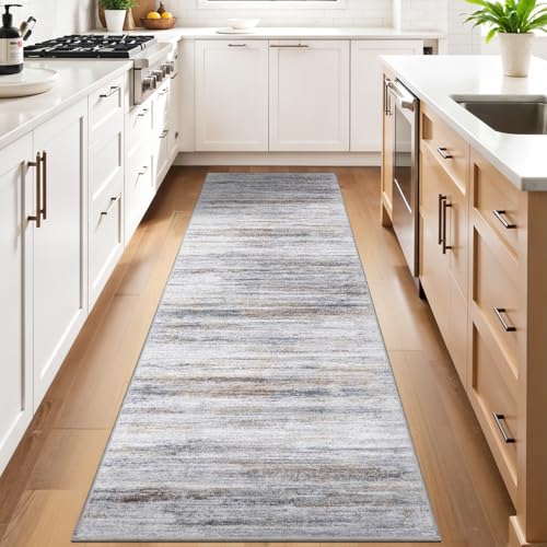 3x10 Washable Runner Rug for Family (Beige/Grey / 3' x 10' (Runner))