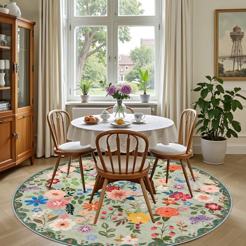 Round Area Rug Living Room (Green / 6' (Round))