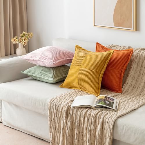 Decorative Throw Pillow Covers for Couch 18x18 Inch Pink 2 Pack (Pink / 18" x 18" (Pack of 2))