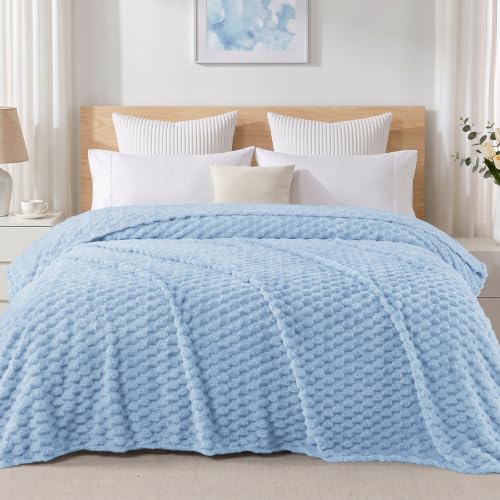 3D Fleece King Size Blanket for Bed (Stone Blue / King ( 90x104 IN ))