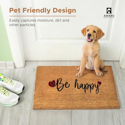 Coir Welcome Mat (Be Happy / 17x29)