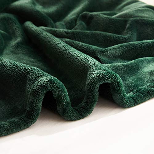 Large Flannel Fleece Throw Blanket (Two Pack 50"x70" / Darkgreen)
