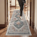 Kitchen Runner Rug Non Slip Washable Rugs 2.5x8 (Blue / 2'6" x 8' (Runner))