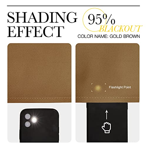 Sleek Blackout Curtains 40 inches Length for Small Windows (Gold Brown / 29"W x 40"L (Pack of 2))