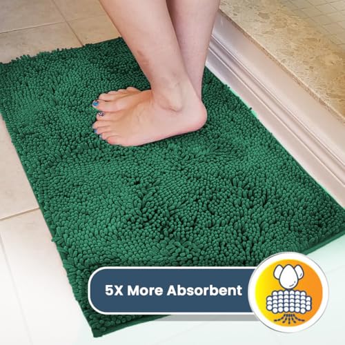 Super Water Absorbent Door Mat Indoor (Dark Green / 19" x 30")