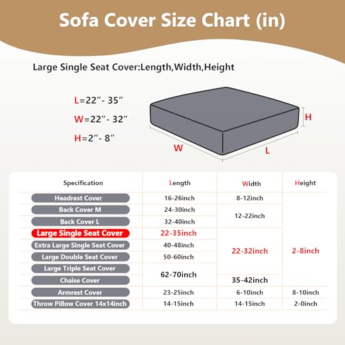 Couch Cushion Covers for Sofa Couch Covers Wear (Texture-brown / Large Single Seat Cover)