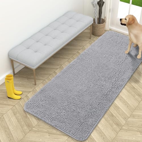 Dog Door Mat for Muddy Paws 59x24 (Light Grey / 59" X 24")