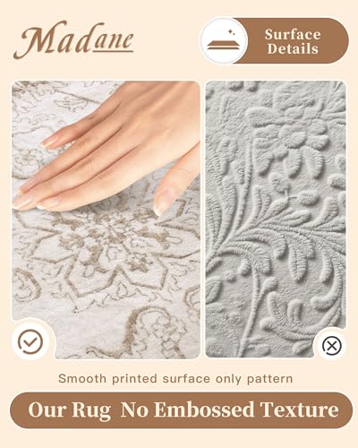 Washable Area Rug 4x6 for Living Room (Brown/Ivory / 4' x 6' (Rectangular))