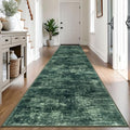 Abstract Runner Rug 3x14 Ft Washable Runners for Hallways (Dark Green / 3' x 14' (Rectangular))