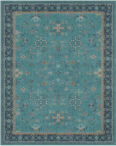 Boho 9x12 Large Teal Green Washable Living Room Rug (9' x 12' (Rectangular) / Emerald Teal)