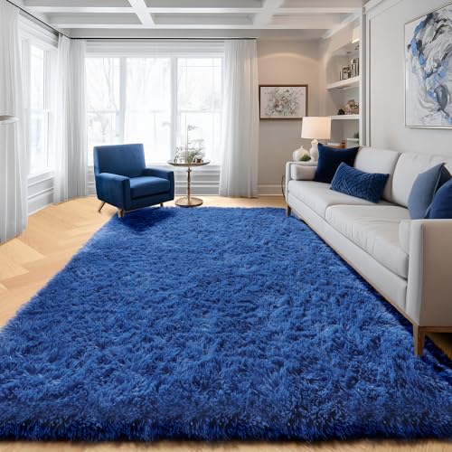 Navy Area Rugs for Boys Bedroom Living Room (Navy Blue / 4' x 6' (Rectangular))