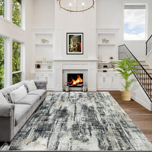 4x6 Area Rugs for Living Room (Black Grey/Gold / 4' x 6' (Rectangular))