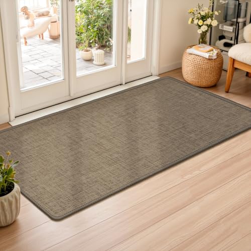 Ultra Thin Indoor Door Mat 24"x47" (Brown / 2' X 3'11" (Rectangular))