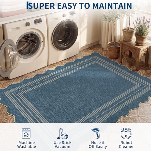 2x8 Blue Runner Rug (Jute Blue / 2' x 8' (Rectangular))