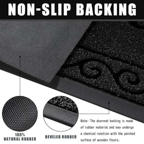 Welcome Mats for Front Door 29.5x17 (Black / 29.5x17 Inch)