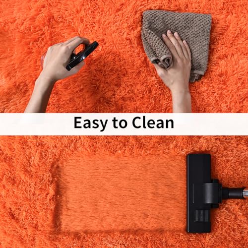 Soft Runner Rugs for Bedroom Hallways (2' x 5' (1 pc) / Orange)