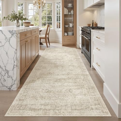 Washable 4x8 Hallway Runner Rug Non (Beige / 4' x 8' (Runner))