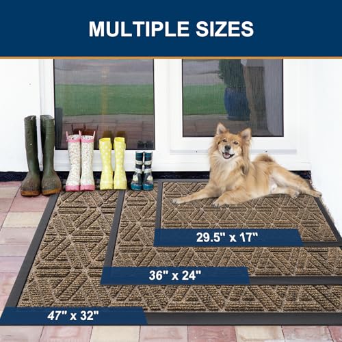 Front Door Mat Outside Entrance (Brown / 29.5" X 17")