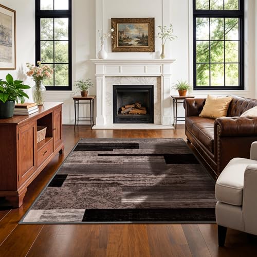 3x5 Washable Area Rugs for Living Room and Bedroom (Chocolate / 3' x 5' (Rectangular))