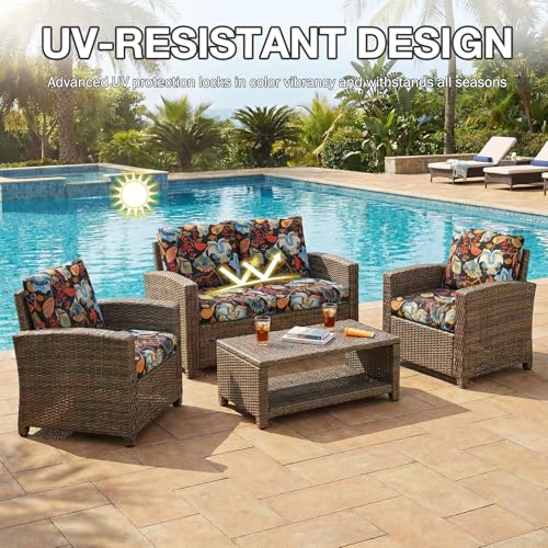 12Pcs Patio Cushion Covers (Floral / 12PCS)