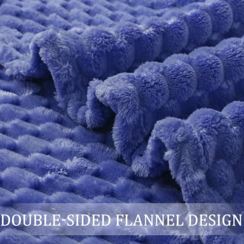 3D Fleece Queen Size Blanket for Bed (Cobalt Blue / Queen ( 90x90 IN ))