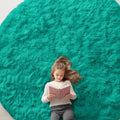 Teal Green Round Rugs for Bedroom (9 Ft Round / Teal Green)
