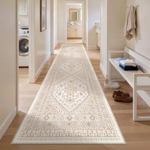 2'6 x 10' Runner Rug Non Slip (Cream/Beige / 2'6" x 10' (Runner))