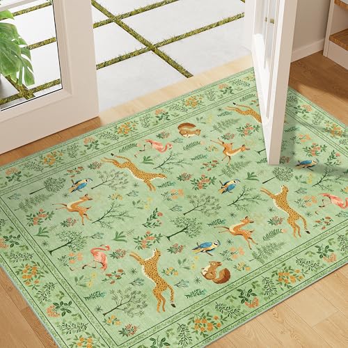 2x3 Entryway Rug (Light Green(animal) / 2' x 3' (Rectangular))