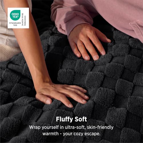 Checkered Soft Cozy Twin Blanket for Bed (Black / Twin (60" X 80"))