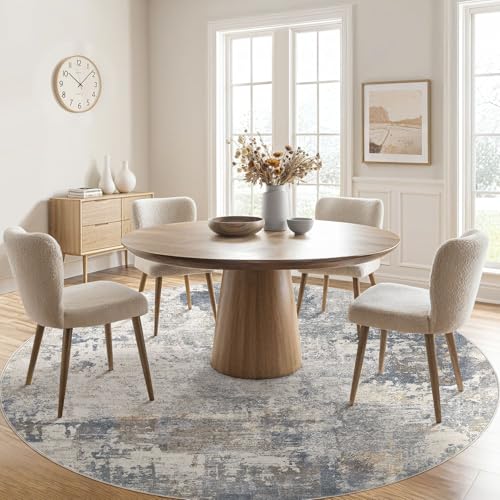 10ft Round Area Rug Living Room Rugs (Blue Grey / 10' (Round))