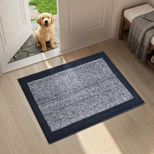 Bathroom Rugs 24x17 Non Slip Washable (Dark Blue / 1'5" x 2' (Rectangular))