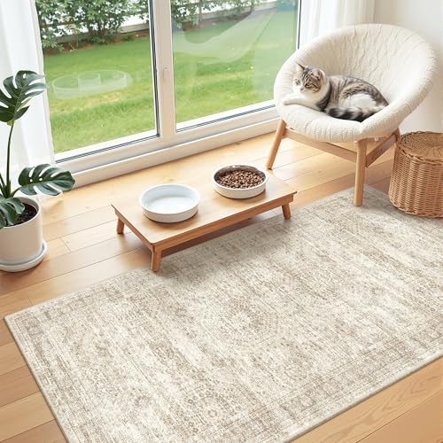 2x4 Rug Runners for Hallways Non Slip (Beige/Ivory / 2' x 4' (Runner))