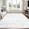 8x10 Washable Area Rugs for Living Room (8' x 10' (Rectangular) / Moroccan-gray-white)