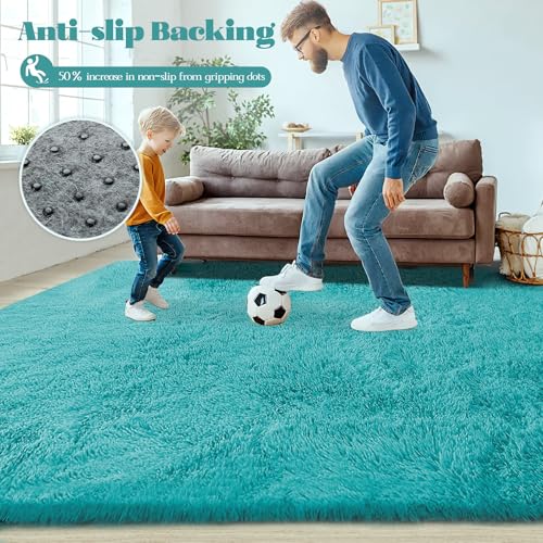 6x9 Area Rug for Living Room (Teal Blue / 6' x 9' (Rectangular))