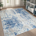5x7 Area Rugs for Living Room Washable Bedroom Dining Room Blue Grey White (Blue Grey/White / 5' x 7' (Rectangular))