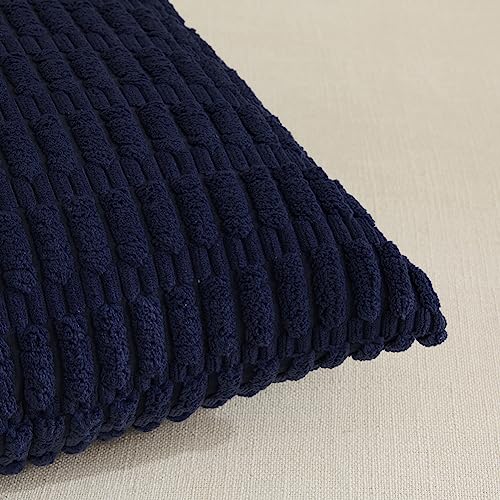 4 Packs Decorative Throw Pillow Covers for Living Room Couch Bed (24" x 16" (Pack of 4) / Navy Blue)