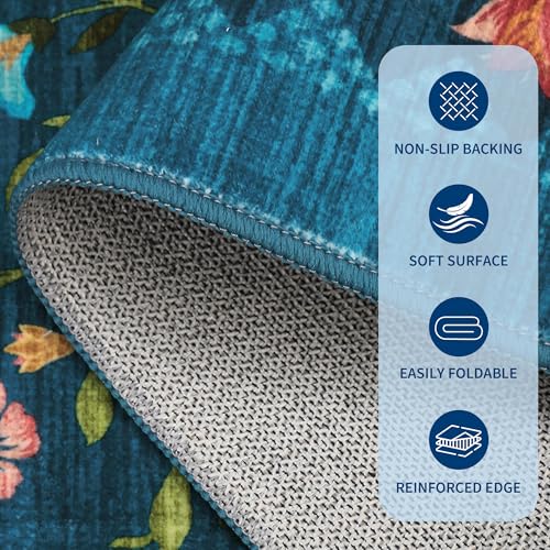 Washable Rug 4x6 Area Rugs for Living Room (C Blue / 4' x 6' (Rectangular))