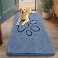 Dog Door Mat for Muddy Paws (48"X30" / Airy Blue and Black)