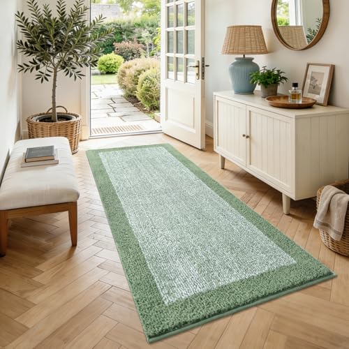60x24 Long Bathroom Rugs Non Slip Washable (Green / 2' x 5' (Rectangular))