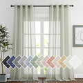 Privacy Semi Sheer Linen Curtains Extra Long 108" Long (52"W x 108"L (Pack of 2) / Sage Green)