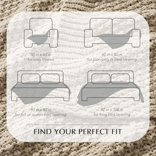 HOME Chunky Chenille Knit Throw Blanket (Sand Dune / 108" X 92")
