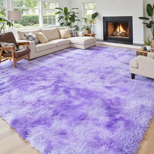 6x9 Shag Area Rug for Living Room (Purple Starry / 6' x 9' (Rectangular))