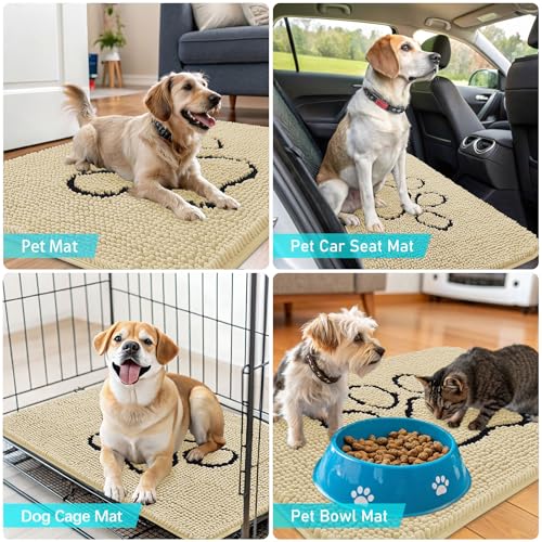 Dog Door Mat for Muddy Paws 30x20 (Sand / 30" X 20")