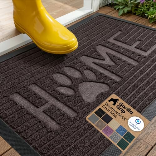 WeatherMAX Door Mat (Espresso Home Paw / 29" x 17")