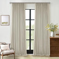 Oatmeal Pinch Pleated Blackout Linen Curtains 108 Inches Long (Oatmeal / 40"W x 108"L (Pack of 2))