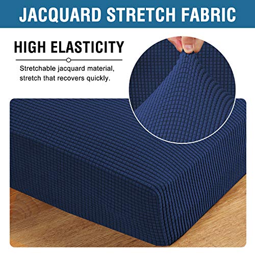 Super Stretch Stylish Cushions Covers (Navy / 3 Cushion Sofa)