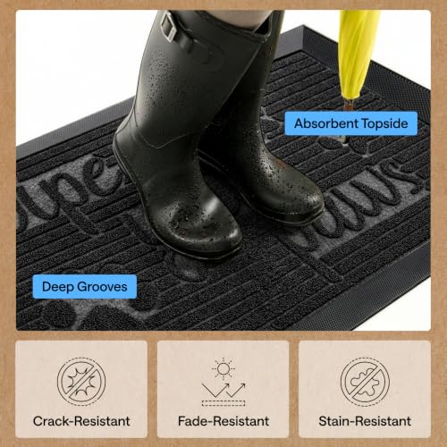 WeatherMAX Door Mat (Black Paws / 35" x 23")