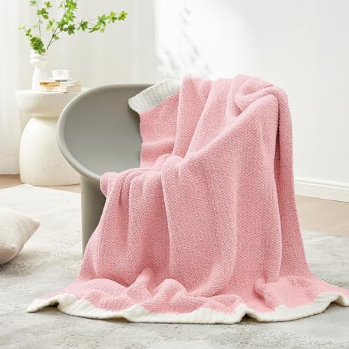 Pink Throw Blankets for Couch (Heather Pink / Throw (50"x60"))