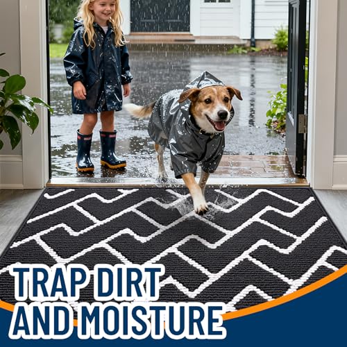 Front Door Mat 59x35 (Deep Black / 59" X 35")