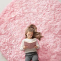 Pink Round Rugs for Bedroom (7 Ft Round / Pink)